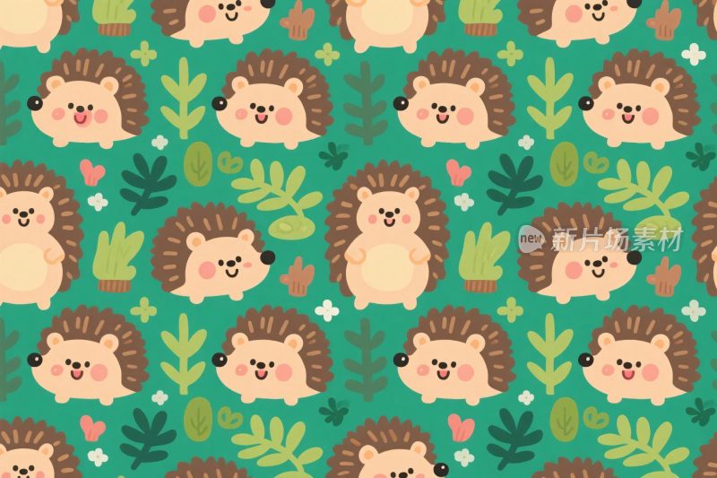 卡通小刺猬图案