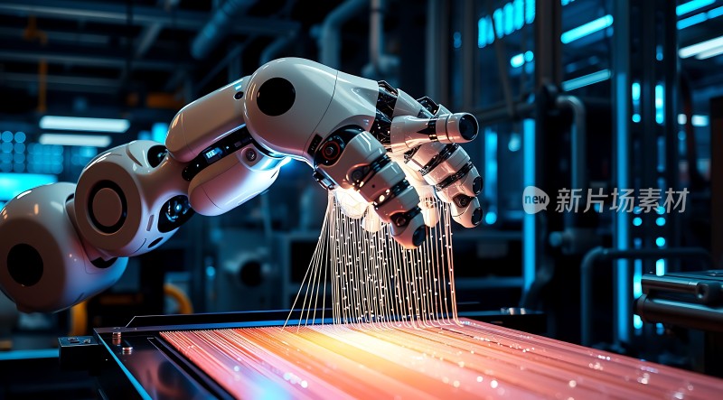 机器人手臂操作生产线