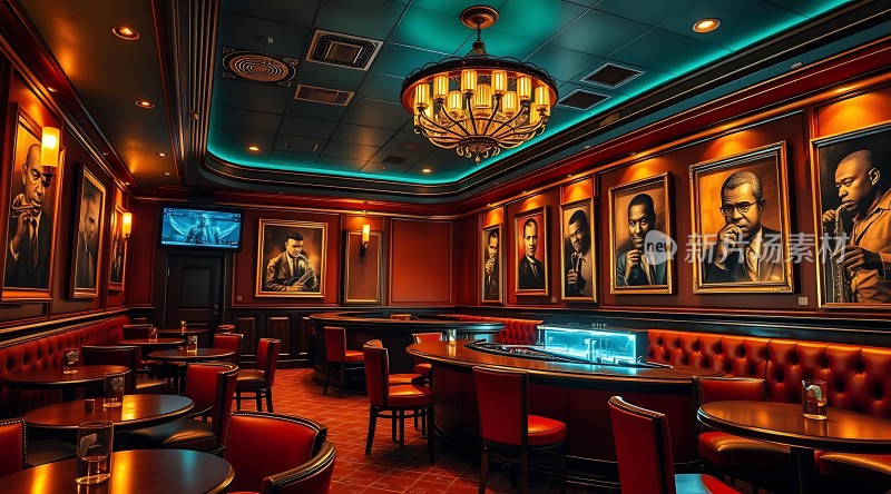 豪华酒吧艺术装饰与舒适座椅的结合