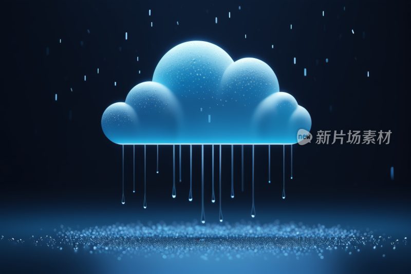 一朵云特写雨从云中流出来图片