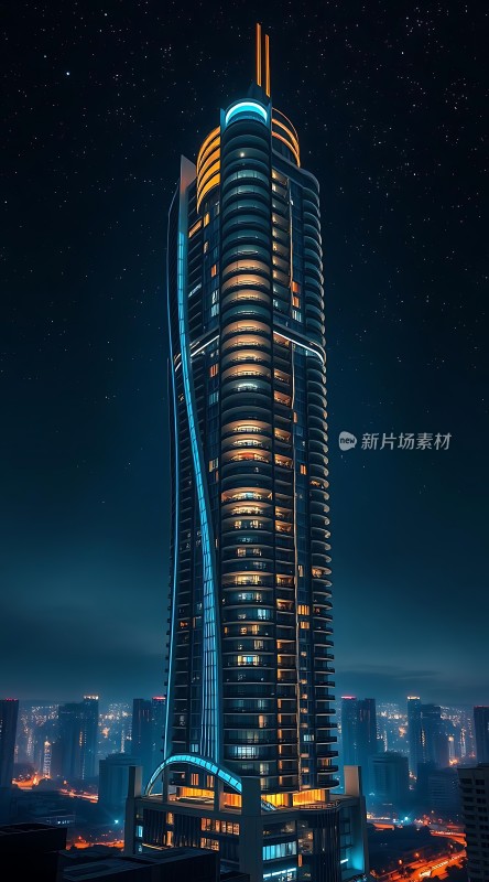 璀璨摩天大楼夜景