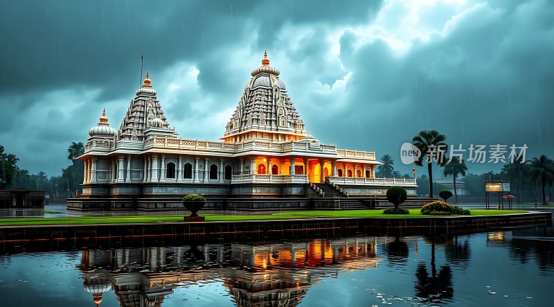 雨夜中的神秘庙宇