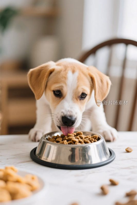 小狗进食画面