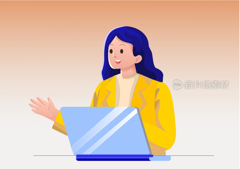 职场商务女性洽谈合作的自信风采