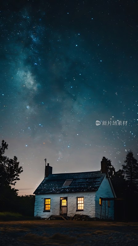 星空下的温馨小屋