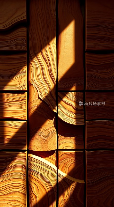 阳光下的木纹之美