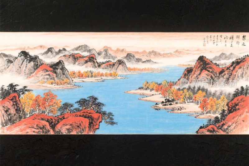 传统山水国画插画