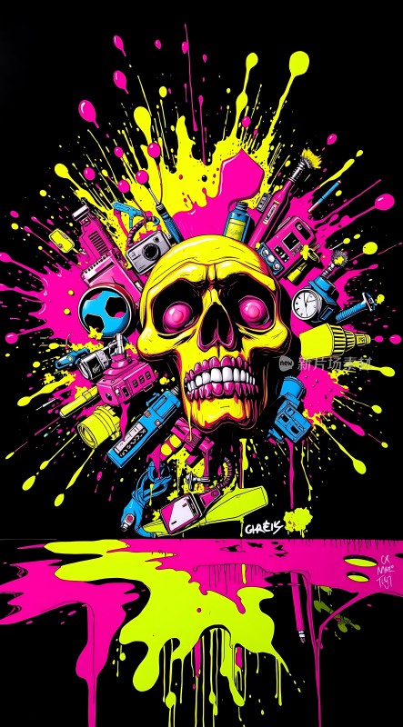 霓虹骷髅艺术盛宴