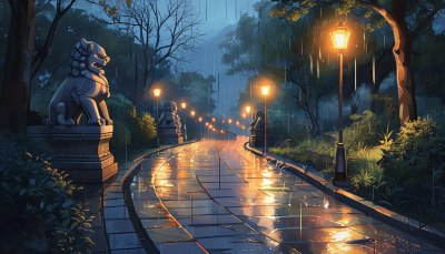 雨夜石像路影 雨夜石像路影