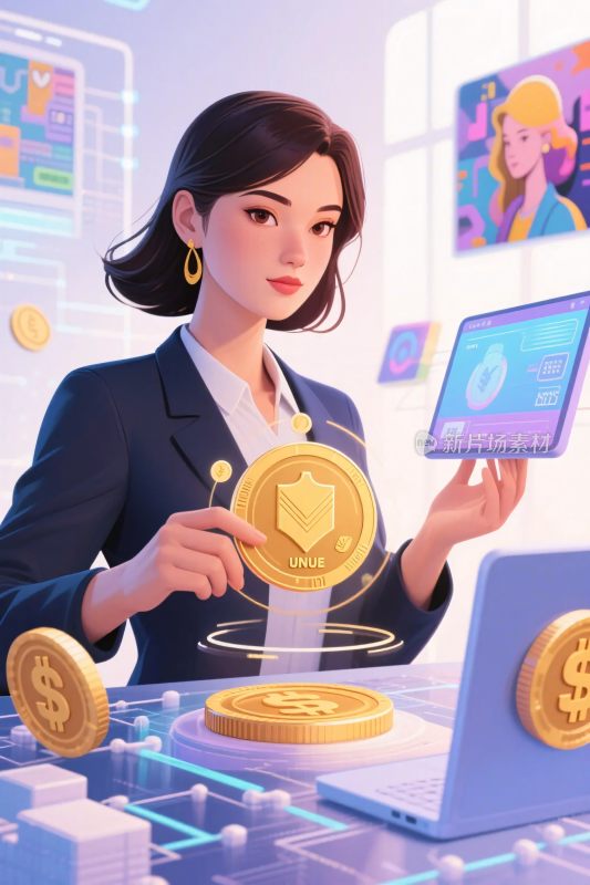 数字金融交易插画