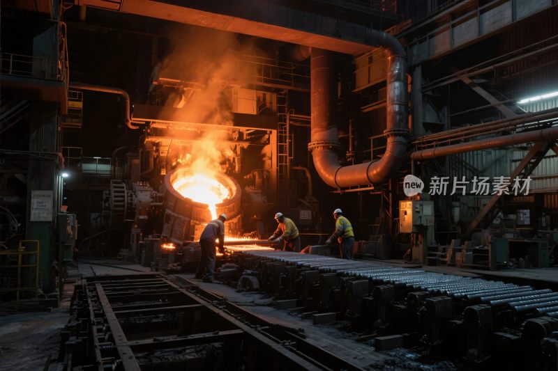 工厂炼钢作业场景