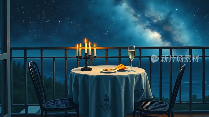 星空下的浪漫晚餐