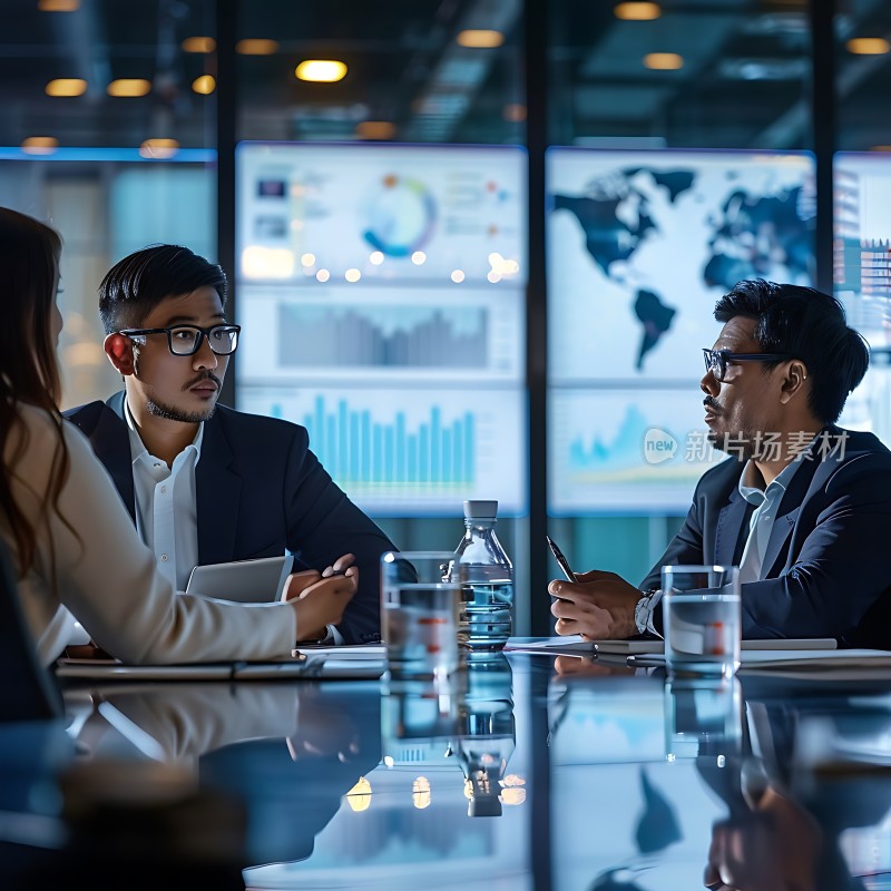 商务会议讨论全球经济趋势