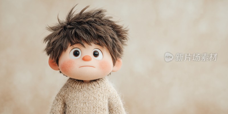 可爱毛绒玩偶小男孩形象