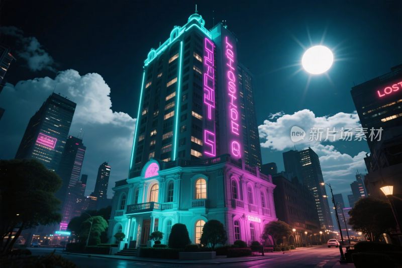 繁华都市霓虹夜景