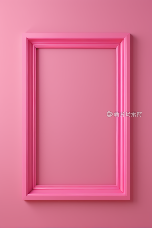 粉色墙上的粉色边框特写高清图片
