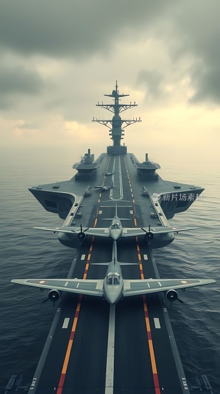 航空母舰上的双机起飞