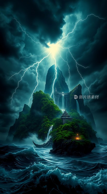 雷鸣电闪下的神秘岛屿