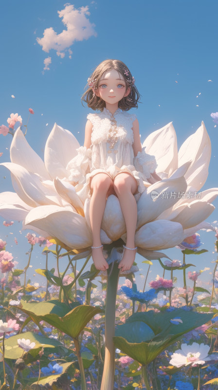 梦幻花田中的少女