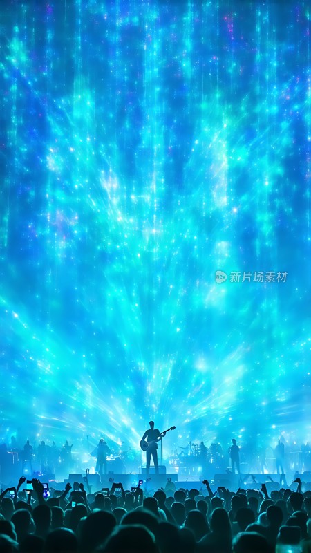 蓝色光束下的音乐盛宴