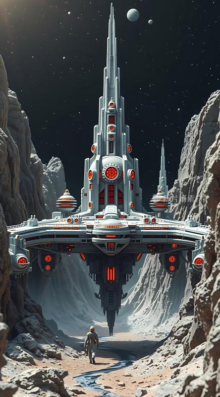 星际飞船降临荒芜星球