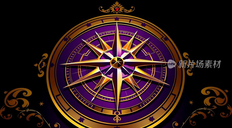 金色罗盘指南针