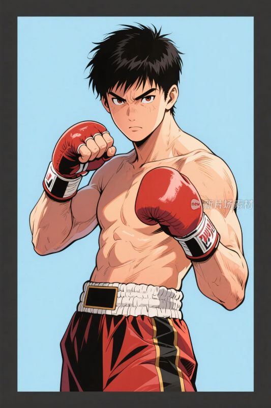 拳击动漫男性插画