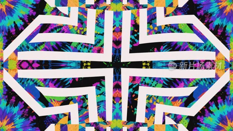 多彩几何对称插画