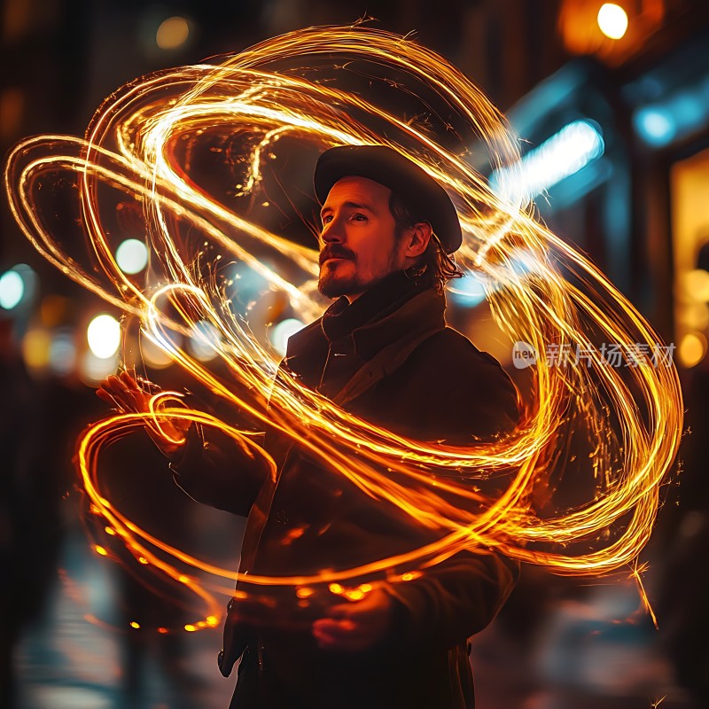 夜幕下的炫目表演