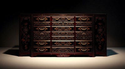 古韵红木抽屉柜