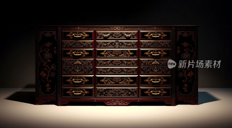 古韵红木抽屉柜