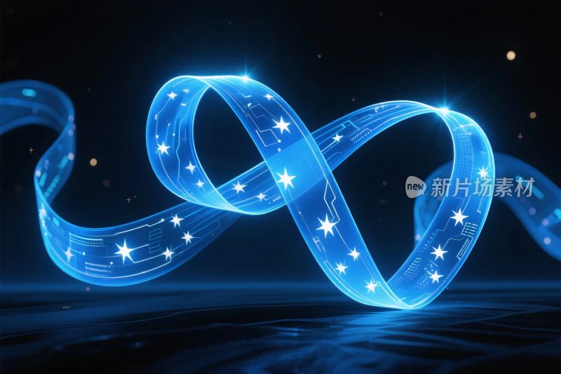 蓝色星光无限符号插画
