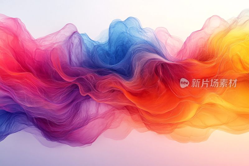 彩色流动烟雾抽象背景图