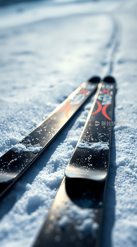 雪地上的滑雪板