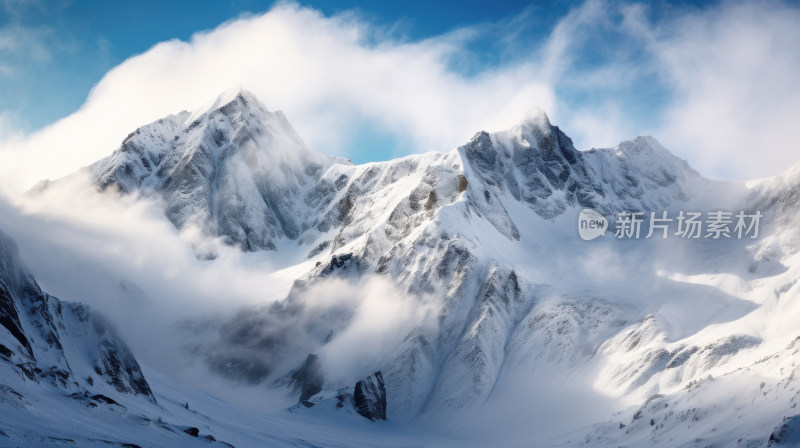 云雾缭绕的雪山云海