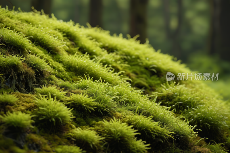 森林中苔藓覆盖的岩石特写高清风景图片