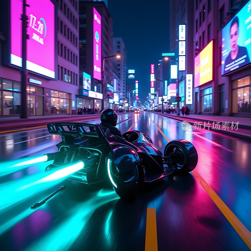 霓虹夜色下的未来座驾