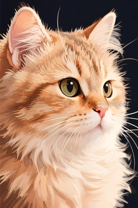 橘猫插画肖像