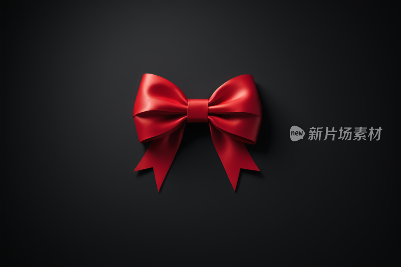 黑色背景的红色蝴蝶结高清图片