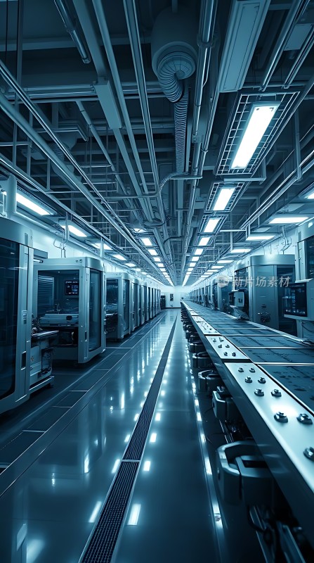 科技实验室内部展现现代工业美学与精密设备