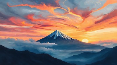 日出富士山 日出富士山
