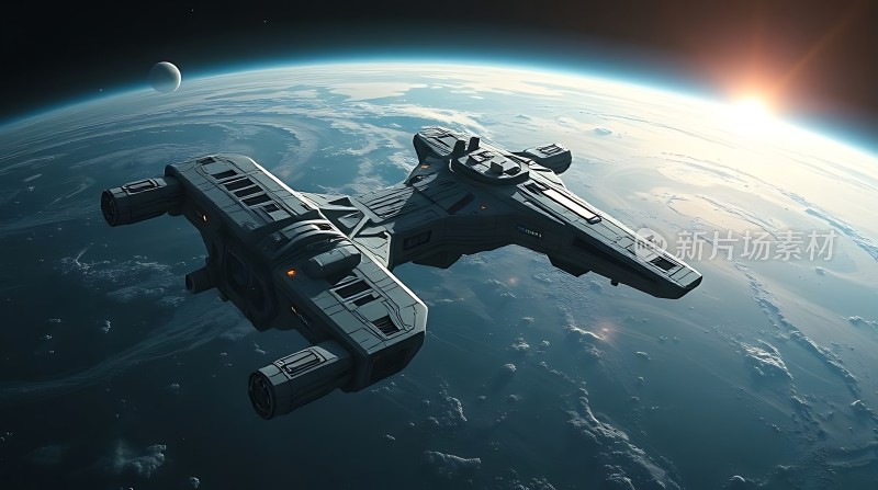 星际飞船遨游地球