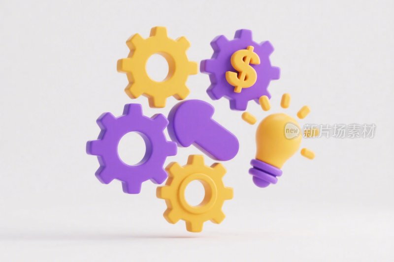 创意齿轮灯泡插画