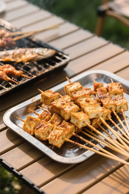户外烧烤美食场景