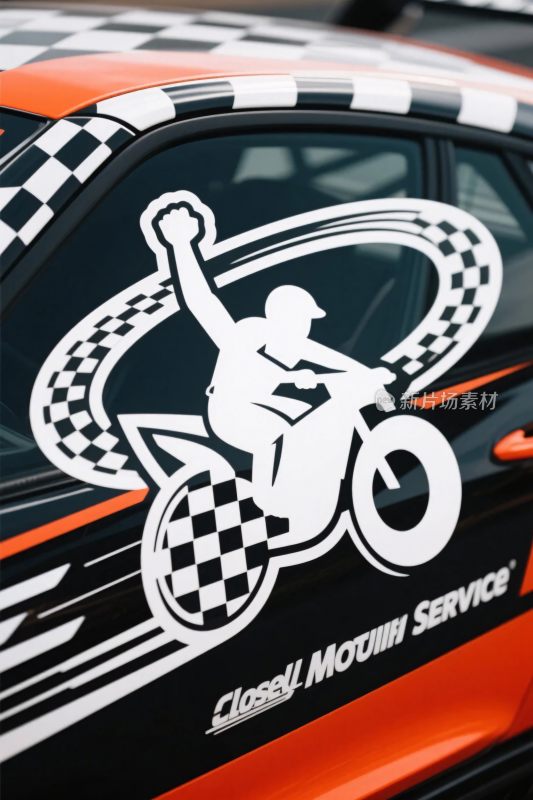 赛车摩托手图案插画