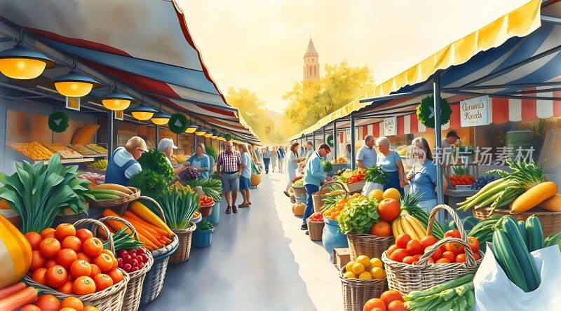 阳光下的蔬果集市