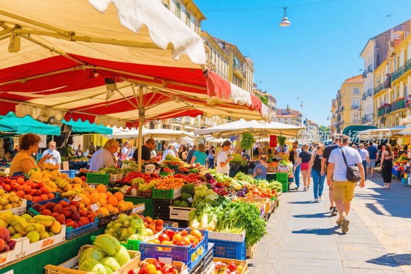 热闹的市场街景场景