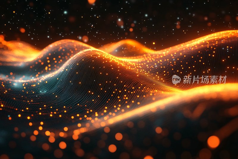 流动炫彩光线粒子背景图