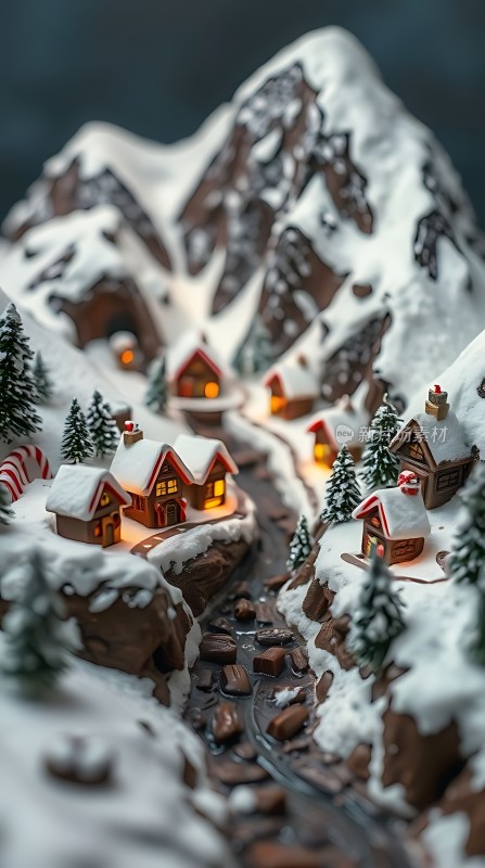 雪中小镇温馨家园