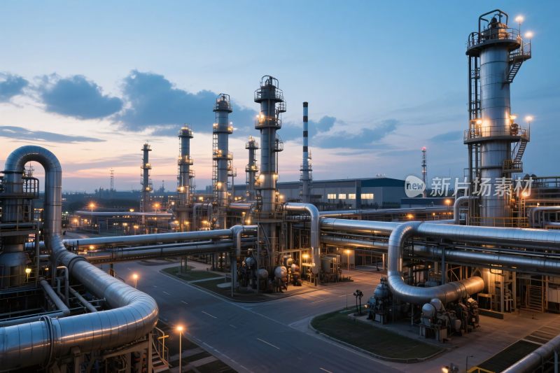 化工厂夜景工业设施